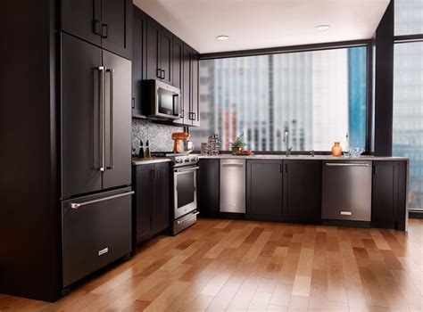 color cabinets with black stainless steel appliances|black stainless steel kitchen cabinets.